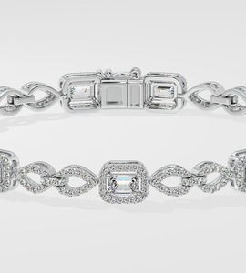 สร้อยข้อมือเพชรมรกต Devon สร้อยข้อมือทองมรกตหรูหราเครื่องประดับที่ดี - Product Image 3
