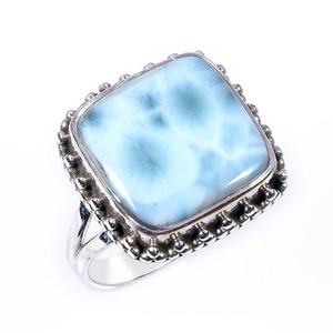 Anillo de Plata Larimar, Anillo de Plata de Ley 925, Plata de Ley 925 Sólida - Product Image 2