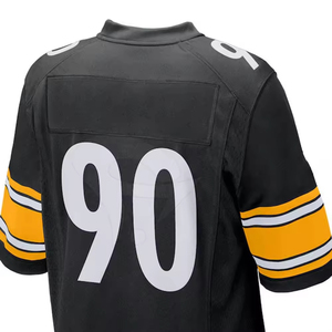 Ensemble de maillot de football américain pour homme, noir et or, col en V, avec pantalon de football rembourré, vêtements de sport d'équipe - Product Image 5