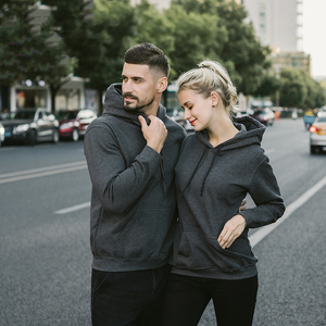 Sudadera con Capucha Negra para Hombre, Corte Regular, Tejido de Algodón, Diseño Casual de Color Sólido con Bolsillos, para Otoño - Product Image 6