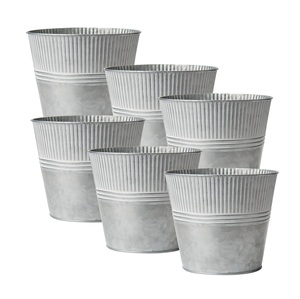 Macetero Galvanizado Blanco de Diseño Increíble para Interiores, Exteriores y Jardín, Maceteros Decorativos para Flores, Artesanía - Product Image 3
