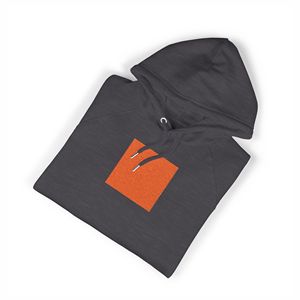 Sweat à capuche surdimensionné personnalisé pour femme, gris et orange, avec imprimé sur la poitrine, en molleton épais de haute qualité - Product Image 5