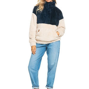 Nouvelle arrivée : veste en polaire sherpa pour femme, hiver, temps froid, fermeture à demi-zip, pull en sherpa - Product Image 2