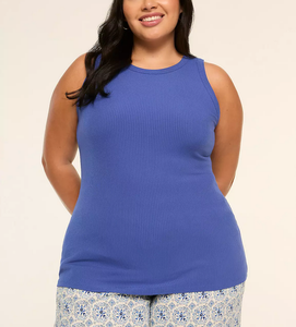 Top de Tirantes Corto sin Mangas para Mujer, Tallas Grandes, Cuello Alto, Tejido Transpirable de Spandex/Algodón, Estilo Vintage de Verano, Servicio OEM 2026 - Product Image 2