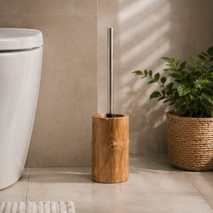 ชุดอุปกรณ์ห้องน้ำไม้สักหรูหรา ARTERRA ที่ใส่สบู่เหลว ที่วางแปรงสีฟัน จานวางสบู่ ชุดแปรงทำความสะอาดห้องน้ำ - Product Image 5