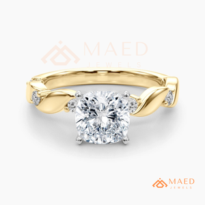 Bague de fiançailles en moissanite plaquée or 18 carats, diamant de laboratoire, bijoux de luxe pour femmes, USA - Product Image 5