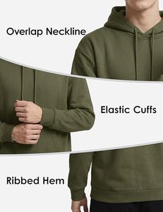 100% Cotton Hoodies Blank <b>Thick</b> <b>Fleece</b> Heavy Weight Oversized Hoodies Custom Print Logo Men's Hoodies & Sweatshirts - Product Image 4