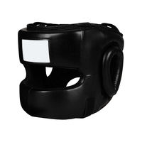 Casque de boxe en cuir PU, prix usine, unisexe, protection pour adultes, noir uni, casque de sport