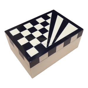 High Quality Resin Inlay Handmade Polished Navy <b>Blue</b> Jewelry <b>Box</b> Decorative Organizer for Gifting Home Decor by FASHION CRAFT - Product Image 3