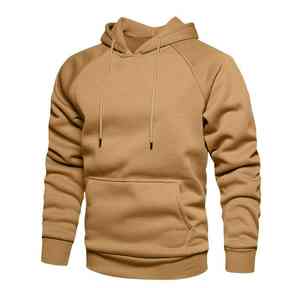 Sudadera con Capucha para Hombre, 100% Algodón, Diseño Sólido, para Invierno, con Bolsillo y Estampado Serigrafiado, Felpa Lisa - Product Image 2