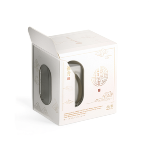 Boîte en papier kraft rigide de style chinois, couleur crème dorée, imprimée sur mesure, avec finition mate et couvercle pour l'affichage de tasses et mugs - Product Image 3