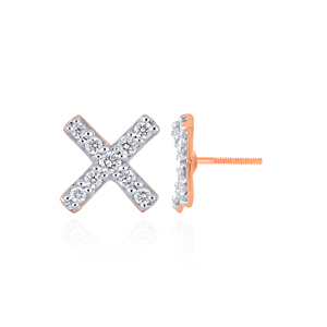 Boucles d'oreilles clous en or rose plaqué avec diamants naturels taille brillant rond, bijoux minimalistes pour femme au quotidien - Product Image 4