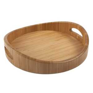 Plateau de service en bois artisanal avec poignées, plateau décoratif rustique pour le petit-déjeuner, plateau en bois de qualité supérieure d'Inde - Product Image 3