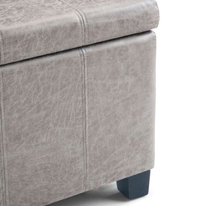 Panca contenitore Dover grigio tortora effetto invecchiato - Elegante sgabello e ottomana - Product Image 4