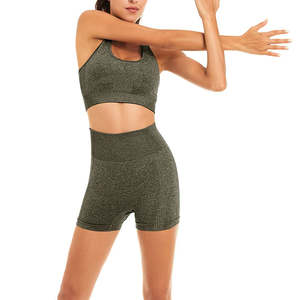 Ensemble de yoga d'été pour femmes, ensembles de sport sans couture, soutien-gorge sexy, short taille haute, tenues de yoga, ensemble 2 pièces pour femmes, ensembles pour femmes - Product Image 5