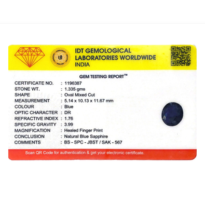 Certified 6.68 Carat Natural Blue Sapphire-High Quality Wholesale Gemstone - Product Image 4
