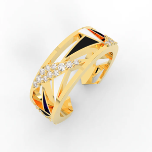 Renaissance Triangular Composition Inspired Women's Minimalist <b>Finger</b> <b>Ring</b> 18K White Rose Gold Plating Lab Created Diamonds - Product Image 6