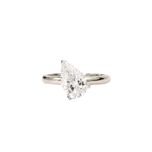 Anillo Solitario con Halo Oculto, Color DEF, Claridad VS VVS, Certificado IGI, Oro Sólido de 10K, 14K, 18K, Anillo con Diamante Cultivado en Laboratorio en Forma de Pera - Product Image 4