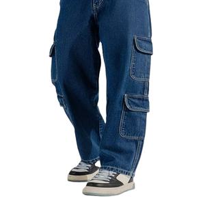 กางเกงยีนส์เดนิมทรงตรงสำหรับผู้ชาย รุ่นใหม่ กระเป๋าแบบปกติ ล้างสีแบบแอซิดวอช ราคาขายส่ง รับผลิตตามแบบ OEM แฟชั่นทันสมัย - Product Image 2