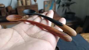 Hand Polished Acacia Eco-Friendly Soup Spoons Long Handle Matte Finish Luxury Design Durable Kitchen <b>Utensil</b> <b>Set</b> - Product Image 2