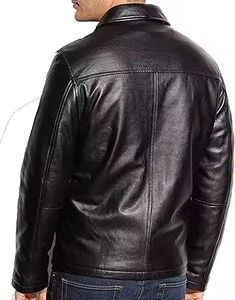 Chaqueta de Cuero Negra Extra Grande para Hombre 2026 |   Chaqueta de Cuero Impermeable para Exteriores, Corte Holgado, con Cierre de Cremallera |   Al por Mayor Transpirable - Product Image 2