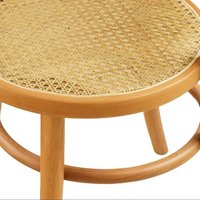 Chaise de salle à manger en rotin brun de style européen moderne, chaise d'appoint en bois avec dossier incurvé et assise en cannage pour hôtel, restaurant, salon