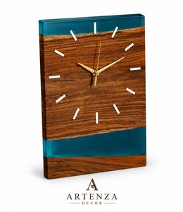 <b>Modern</b> Wooden Art Deco Rectangular Quartz Analog Needle Display Antique Style Cartoon Decorative Wall <b>Clock</b> for Living Room - Product Image 1
