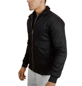 OEM New Arrival Men's Bomber <b>Jackets</b> Lightweight Polyester Fabric Durable Solid Black Color Rib Neck Street Style Bomber <b>Jackets</b> - Product Image 3