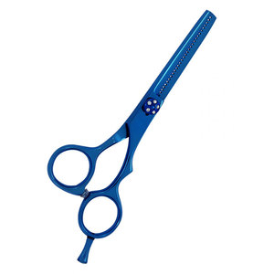 Professional Salon Thinning Scissors Customized Logo Blue <b>Barber</b> Hairdresser Scissors Sharp <b>Blade</b> Tip Stainless Steel - Product Image 4