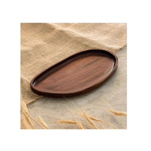 Solid Wood Serving <b>Tray</b> With Large Recessed Handles Elegant Rectangular Food Platter For Luxury Home Decor Breakfast In <b>Bed</b> - Product Image 4