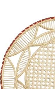 Luxury Handwoven Iraca Palm Placemat <b>Round</b> Brick Red Trim Charger <b>Mat</b> Sustainable Summer Autumn Wedding Dinner Tableware - Product Image 4