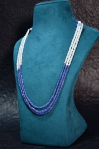 สร้อยคอประดับมุกแทนซาไนต์สไตล์ชาติพันธุ์สำหรับงานแต่งงานและงานเลี้ยง - Product Image 3