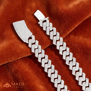 Collier chaîne maille cubaine en argent sterling 925 avec moissanite, bijoux de mode, style pendentif raffiné pour hommes et femmes, USA New York City - Product Image 4