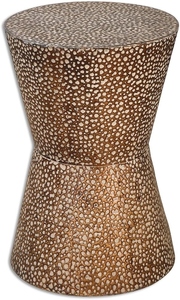 โต๊ะข้างทรงกลมโลหะตีลายสไตล์โมเดิร์น Uttermost Cutler พร้อมการตกแต่งสีทองโบราณ - Product Image 2