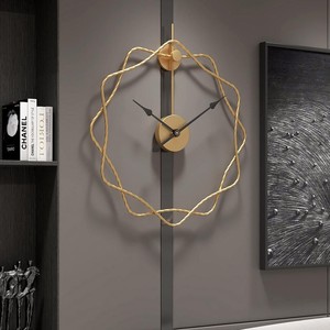 Modern Gold Spiral Ring Wall <b>Clock</b> Minimal Metal Design with Artistic Circular Shape Luxury Home Decor - Product Image 3