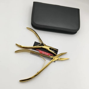 Kit de pinces pour extensions de cheveux couleur or plasma, prix de gros, haute qualité, logo personnalisé, pinces à deux trous et à pointe plate - Product Image 1