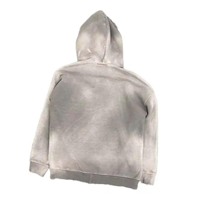 Sweat-shirt décontracté unisexe surdimensionné en coton et polyester mélangé 300 g/m² en molleton bouclette bleu clair personnalisé avec fermeture éclair pour impression - Product Image 3