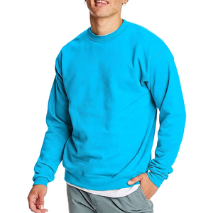Sudadera de Cuello Redondo para Hombre, Color Sólido, Corte Regular, Felpa, Informal, para Otoño, 100% Algodón, Tejido de Punto, Manga Larga - Product Image 6