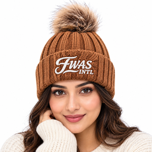 Bonnet côtelé épais personnalisé de haute qualité unisexe avec pompon en fausse fourrure, bonnet d'hiver à logo brodé sur le revers, chapeau en tricot doux, vente en gros USA - Product Image 2