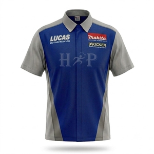 Camisas de mecánico automotriz profesional con logotipo personalizado, uniforme de trabajo con botones, manga corta, camisa de carreras F1, ropa de servicio para técnicos - Product Image 5