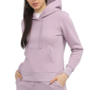 เสื้อฮู้ดผู้หญิงสีลาเวนเดอร์ ไวท์เบิร์ด เอ็กซ์เพรส ผ้าฟลีซนุ่ม 100% ผ้าฝ้าย มีกระเป๋าจิงโจ้ เชือกผูกเอว สไตล์ลำลอง - Product Image 4