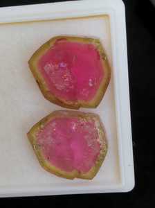 Turmalina Sandía en Rodajas, Cristal Bicolor Rosa y Verde, Gema Natural Suelta para Fabricación de Joyas - Product Image 6