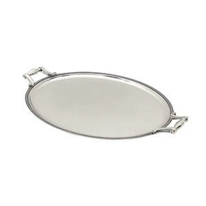 Most Selling Rectangular Silver Decorative Tray With Floral Handles Traditional Design Metal Handicraft Single Piece - Product Image 3