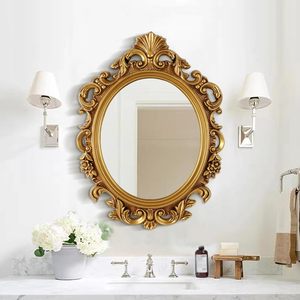 Luxury Vintage Oval Wall Mirror <b>Antique</b> Gold Decorative <b>Frame</b> for Living Room Bedroom Hotel Home Decor - Product Image 5
