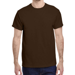 T-shirts pour hommes en coton lourd de haute qualité, couleur marron uni, manches courtes, t-shirts en coton biologique doux, couleur marron uni - Product Image 1