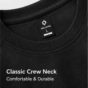 Camiseta de punto de algodón 100% para hombre, cuello redondo, lisa, de ajuste regular, transpirable, de secado rápido, informal, para oficina, 180g - Product Image 2