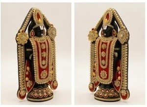 Statue d'artisanat artistique en résine plaquée or, représentant un dieu hindou, décoration religieuse pour la maison et la table - Product Image 3