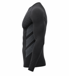 Rashguard à manches longues pour homme, noir, imprimé par sublimation, séchage rapide, polyester et élasthanne, coupe sans couture - Product Image 5