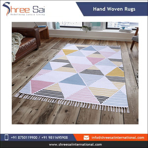 Tapis en coton à motifs géométriques, style bohème, tissage plat, lavable, décoration d'intérieur, tapis de salon - Product Image 3