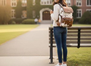 Handmade Cowhide Leather Hair On Backpack Travel Laptop Rucksack Vintage School Bag Durable Design LHBP-0045 - Product Image 5